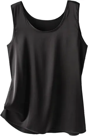 Snoly Women's Silky Satin Wide Strap Camisole Cowl Neck Camis Satin Tank Top Innerwear Silk Bottoming Shirt