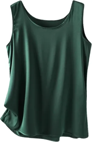 Snoly Women's Silky Satin Wide Strap Camisole Cowl Neck Camis Satin Tank Top Innerwear Silk Bottoming Shirt