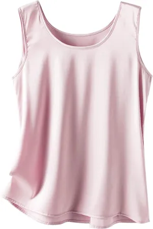 Snoly Women's Silky Satin Wide Strap Camisole Cowl Neck Camis Satin Tank Top Innerwear Silk Bottoming Shirt