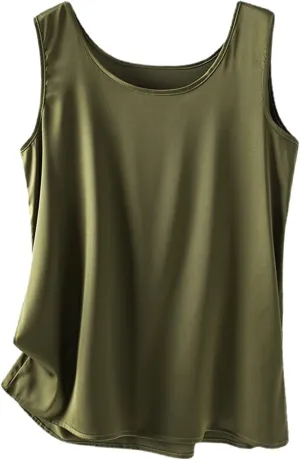 Snoly Women's Silky Satin Wide Strap Camisole Cowl Neck Camis Satin Tank Top Innerwear Silk Bottoming Shirt