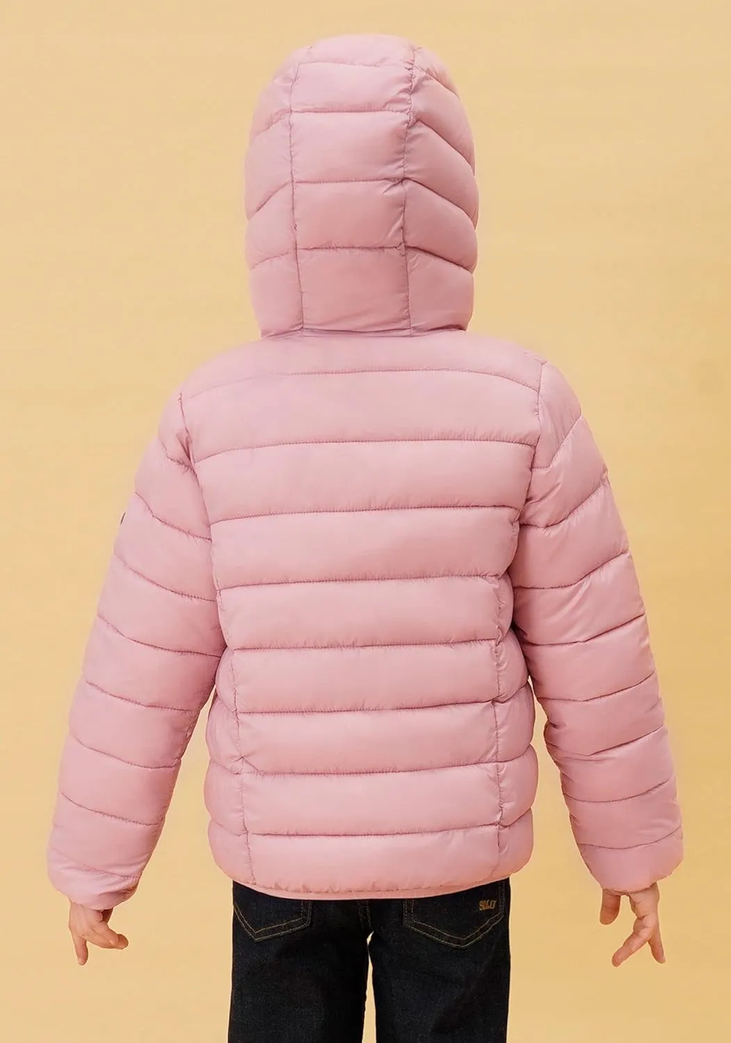 SOLOCOTE Girls Winter Coats Lightweight Water-Resistant Windproof Packable Hooded Down Like Padding Jacket 4-12 Years