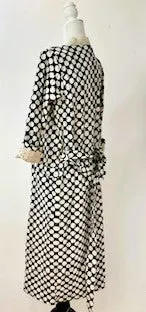 Sophisticated Handmade Kantha Jacket  Is Timeless (Blk white dot)