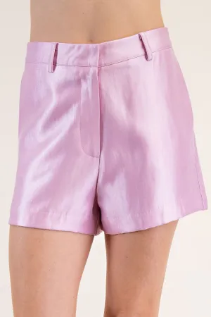 Springtime- High Waist Satin Shorts