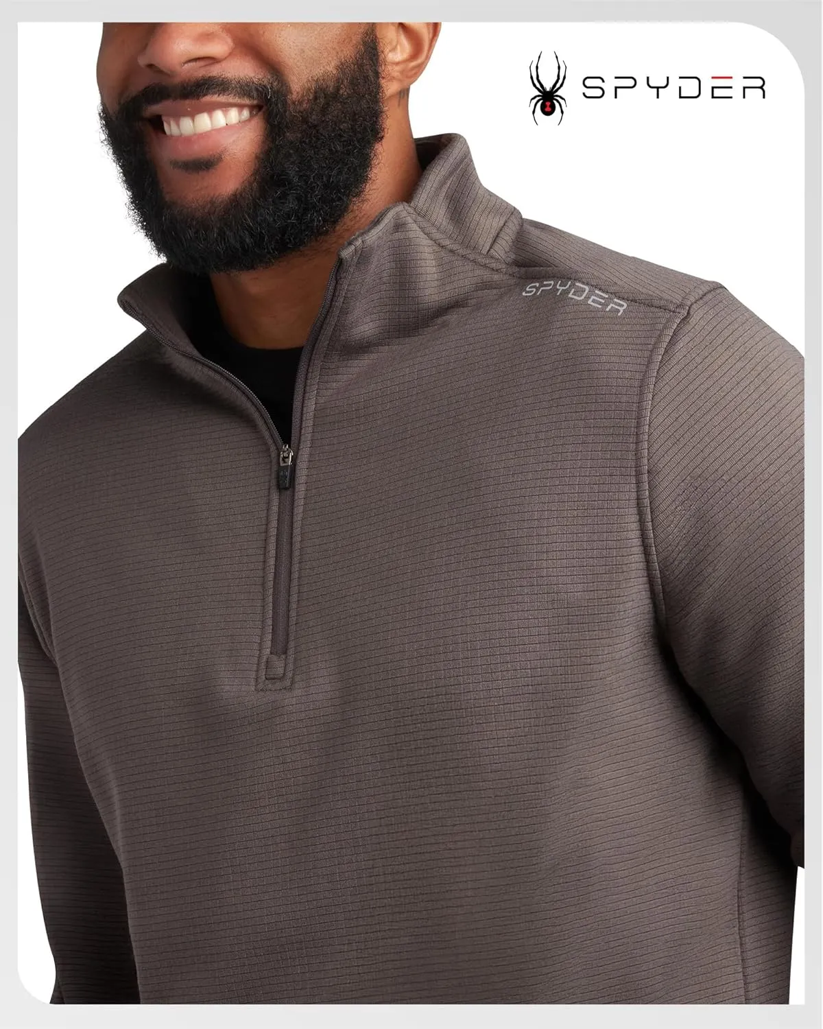 Spyder Mens Quarter Zip Pullover Sweatshirt - Athletic Fleece Sweater Quarter Zip Pullover Men - Mock Neck Sweatshirt for Men