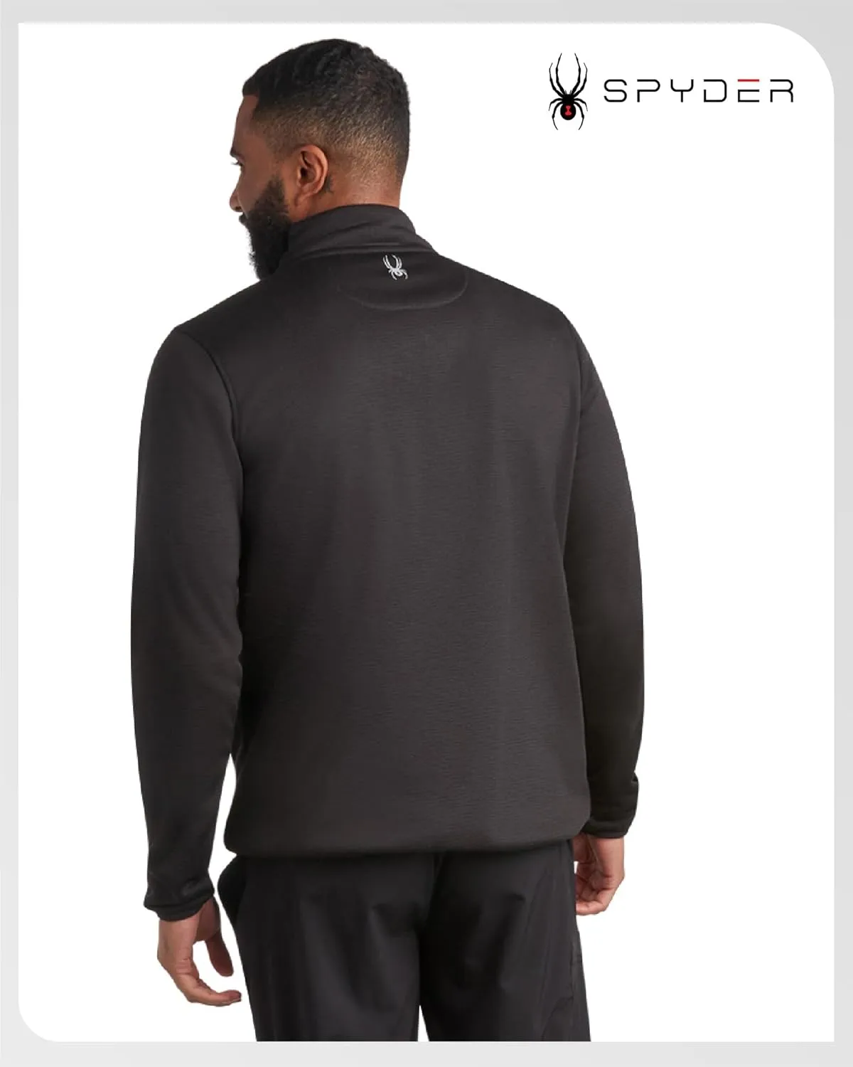 Spyder Mens Quarter Zip Pullover Sweatshirt - Athletic Fleece Sweater Quarter Zip Pullover Men - Mock Neck Sweatshirt for Men