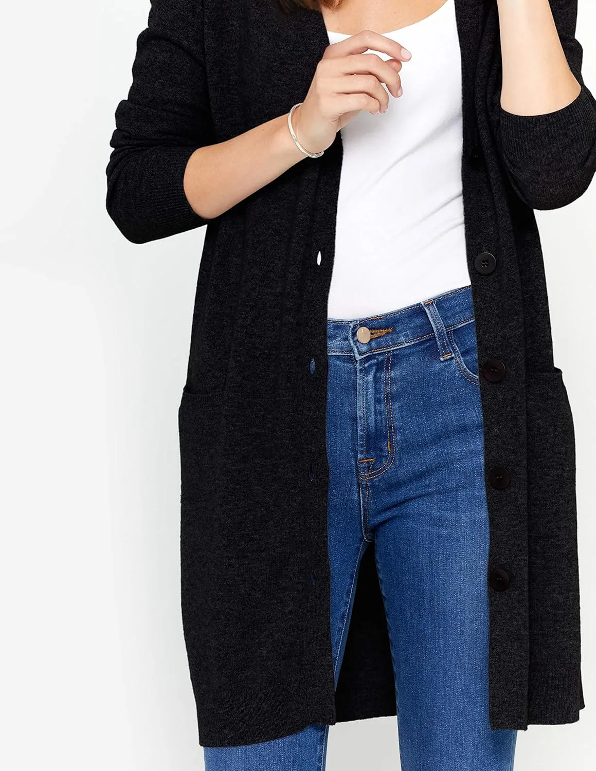 State Cashmere Women's Button Front Cardigan 100% Pure Cashmere V Neck Fashion Sweater Dress with Pockets