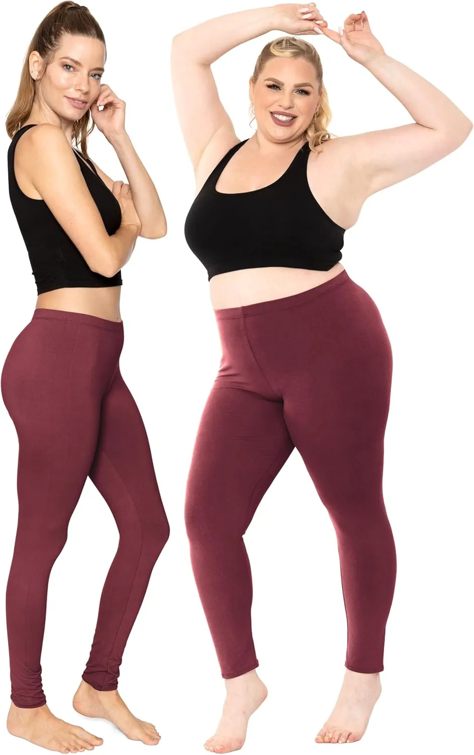 STRETCH IS COMFORT Women's Plus Size Knee & Full Length Cotton Leggings | X-Large - 7X