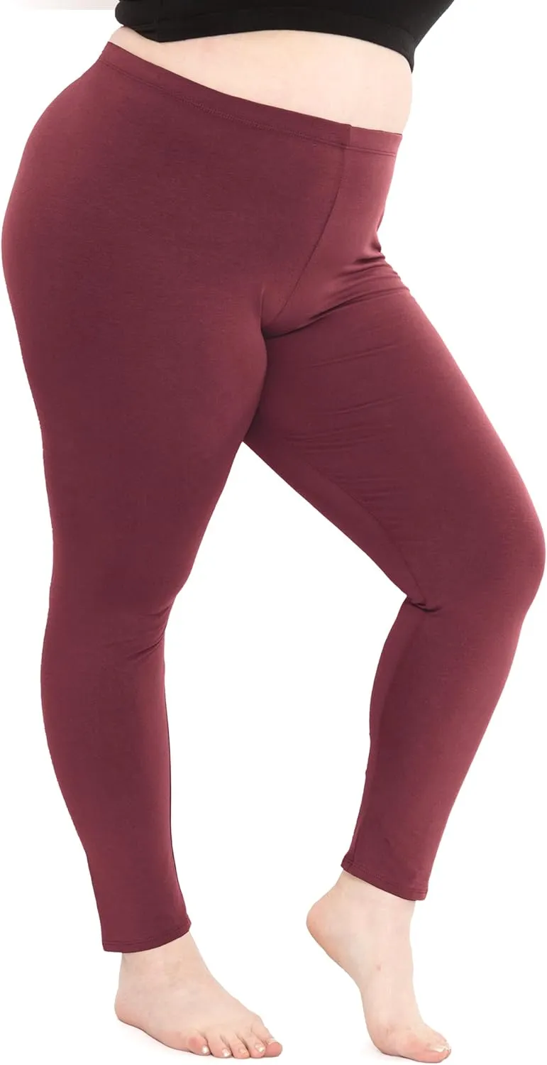 STRETCH IS COMFORT Women's Plus Size Knee & Full Length Cotton Leggings | X-Large - 7X