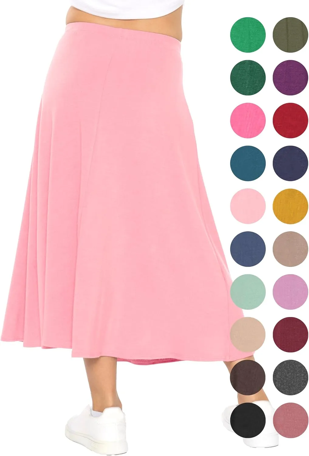 STRETCH IS COMFORT Youth Girls Flowy A-Line Skirt Knee Length and Ankle Length | Kids | Sizes 4-16