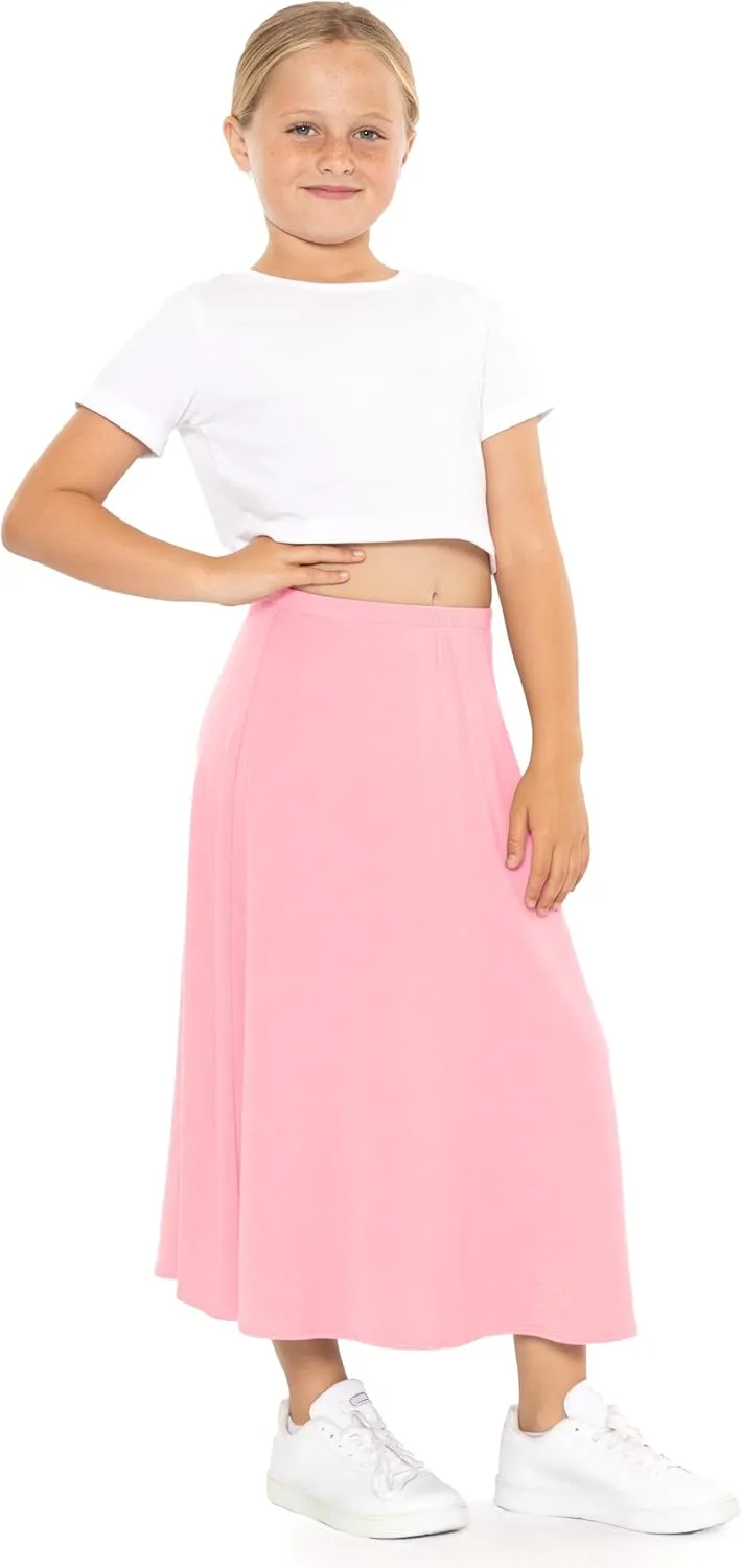 STRETCH IS COMFORT Youth Girls Flowy A-Line Skirt Knee Length and Ankle Length | Kids | Sizes 4-16