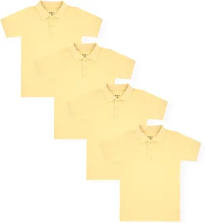 Studio 3 Boys - 4-Pack School Uniform Short and Long Sleeve Pique Polo Shirts