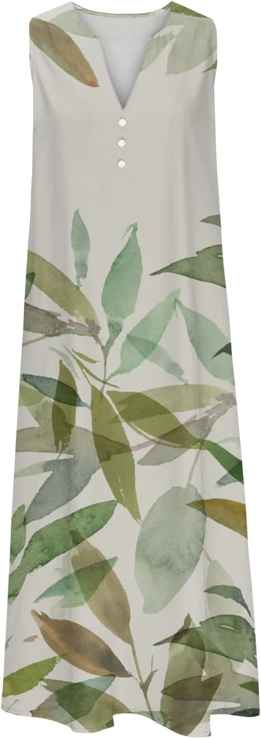 Summer Dresses for Women 2025 Casual Floral Midi Dress Holiday Beach Trendy Sundresses Plus Size Long Maxi Sun Dress