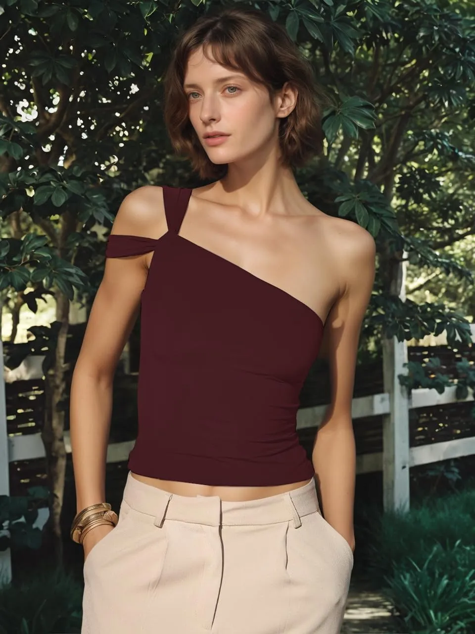 Summer One Shoulder Top for Women Going Out Asymmetric Y2k Strapless Tube Top Party Trendy Sleeveless Tops