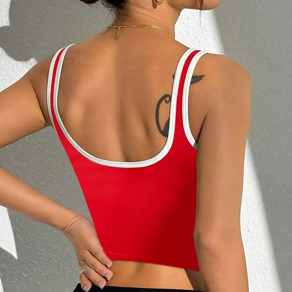 Summer Spaghetti Strap Black Crop Tank Tops for Women Y2K Style Sexy Low-Cut Sleeveless Strap Running Camisole