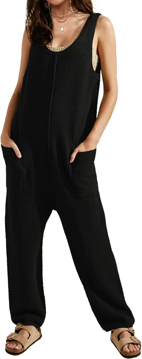 SuperPrity Jumpsuits for Women Casual 2024 Knit Overalls Baggy Harem Pants Romper Jumpers Summer Outfits Maternity Clothes