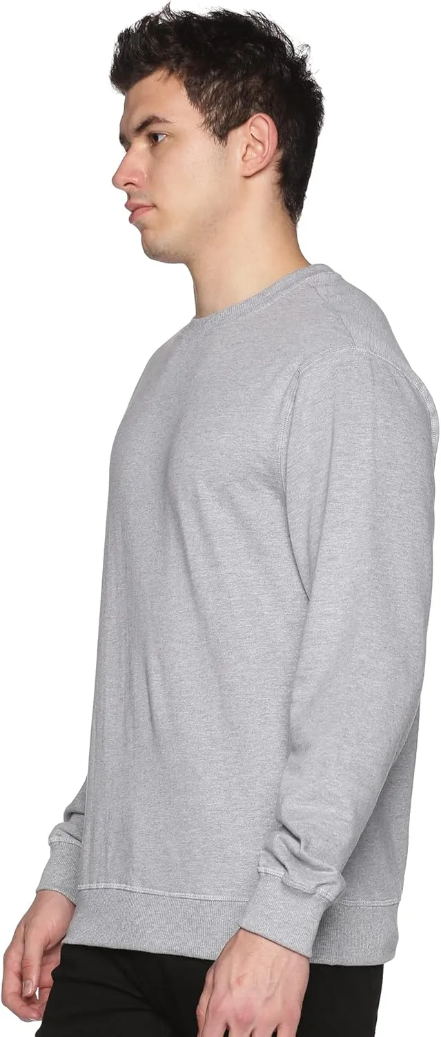 Sweatshirt for Mens 100% Cotton Crewneck Long Sleeve Heavyweight Regular Fit Pullover Warm Plain Top
