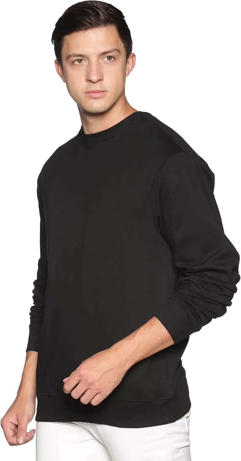 Sweatshirt for Mens 100% Cotton Crewneck Long Sleeve Heavyweight Regular Fit Pullover Warm Plain Top