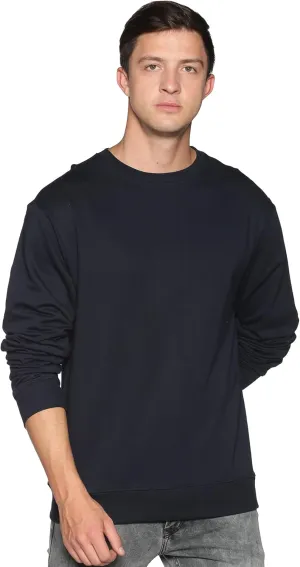 Sweatshirt for Mens 100% Cotton Crewneck Long Sleeve Heavyweight Regular Fit Pullover Warm Plain Top