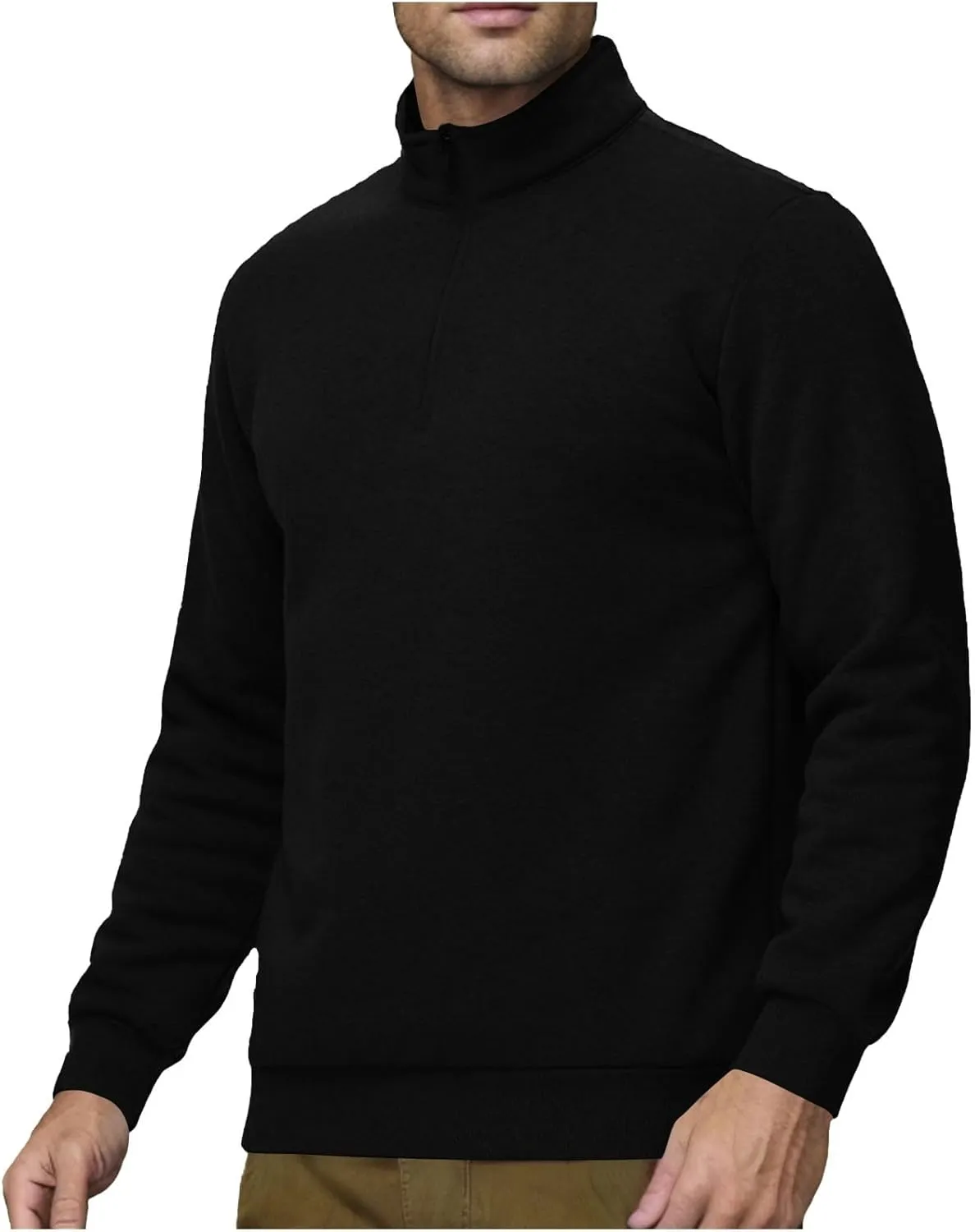 Sweatshirts for Men Half Zip Mock Neck Long Sleeve Pullover Fleece Quarter Zip Hoodie Mens Winter Clothes 2024