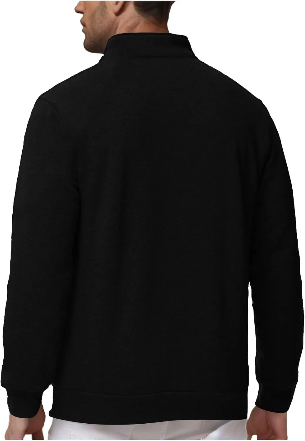Sweatshirts for Men Half Zip Mock Neck Long Sleeve Pullover Fleece Quarter Zip Hoodie Mens Winter Clothes 2024