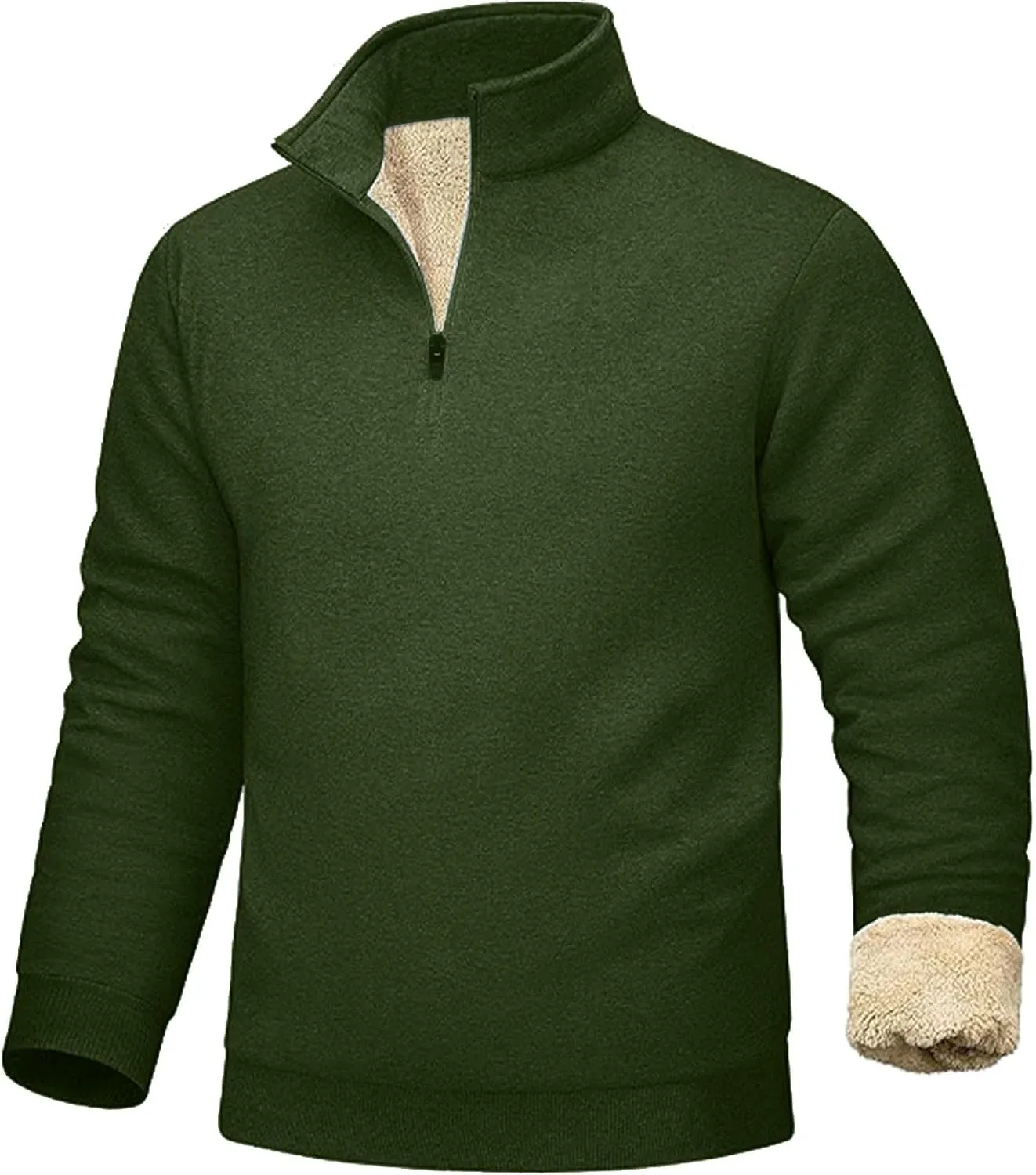 Sweatshirts for Men Half Zip Mock Neck Long Sleeve Pullover Fleece Quarter Zip Hoodie Mens Winter Clothes 2024