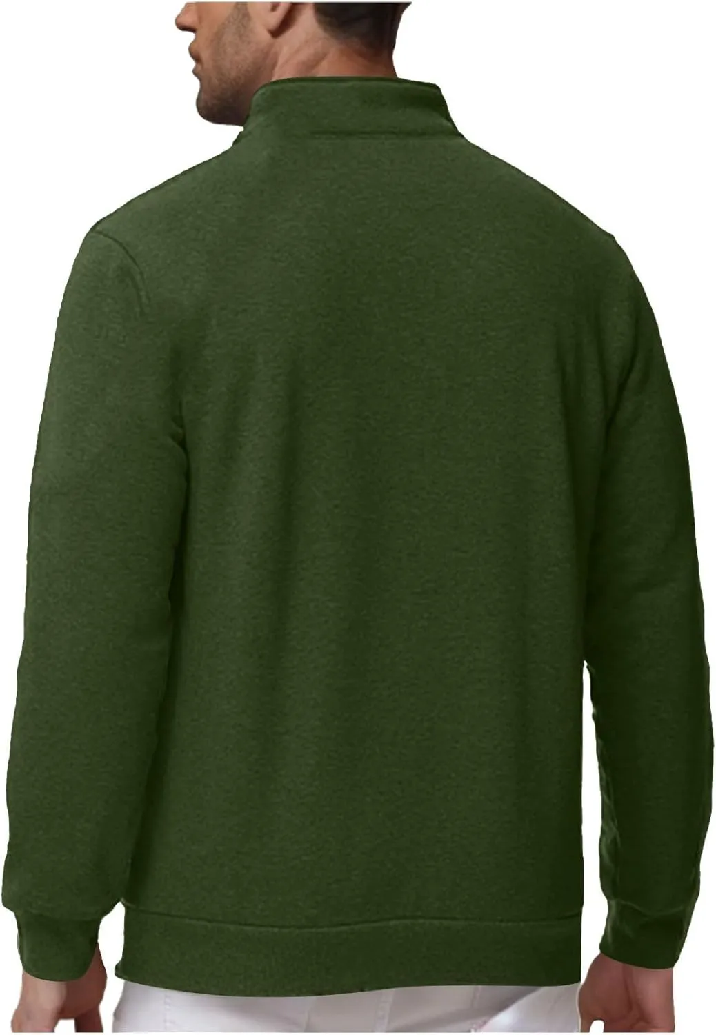 Sweatshirts for Men Half Zip Mock Neck Long Sleeve Pullover Fleece Quarter Zip Hoodie Mens Winter Clothes 2024
