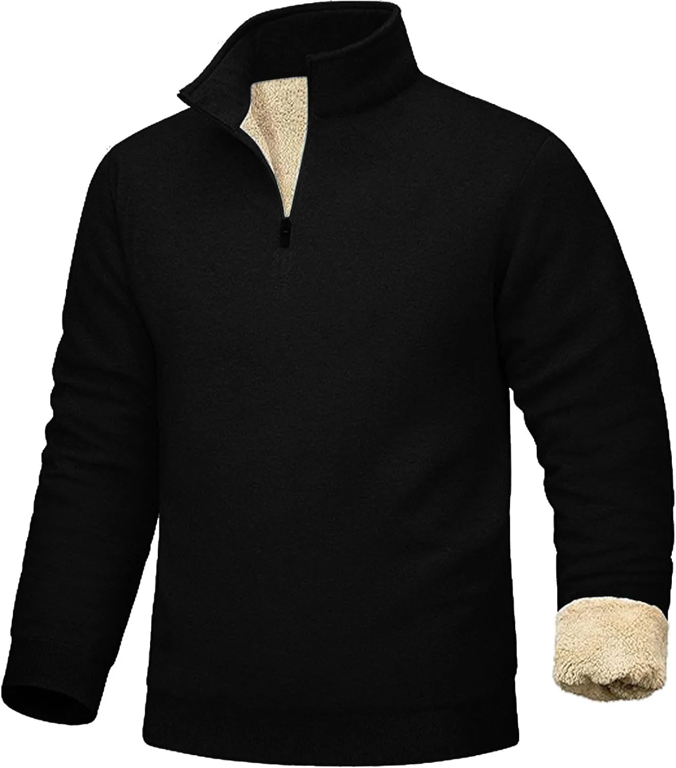 Sweatshirts for Men Half Zip Mock Neck Long Sleeve Pullover Fleece Quarter Zip Hoodie Mens Winter Clothes 2024