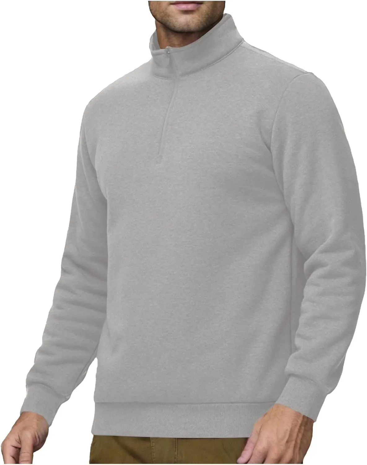 Sweatshirts for Men Half Zip Mock Neck Long Sleeve Pullover Fleece Quarter Zip Hoodie Mens Winter Clothes 2024
