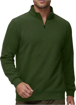 Sweatshirts for Men Half Zip Mock Neck Long Sleeve Pullover Fleece Quarter Zip Hoodie Mens Winter Clothes 2024