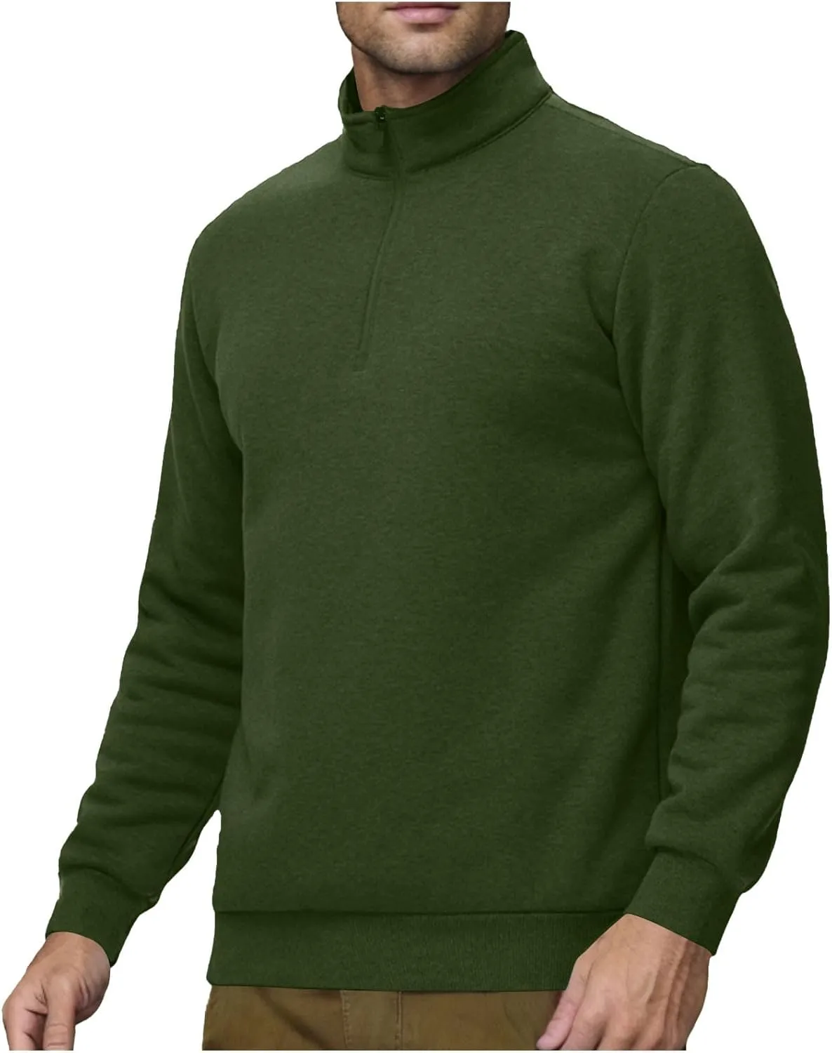 Sweatshirts for Men Half Zip Mock Neck Long Sleeve Pullover Fleece Quarter Zip Hoodie Mens Winter Clothes 2024