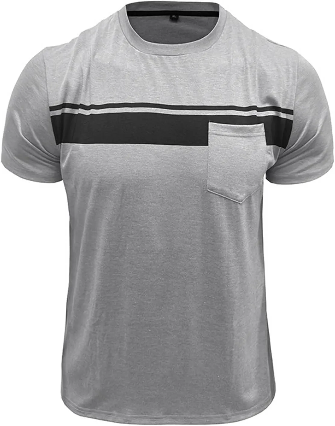 T Shirts for Men Short Sleeve Round Neck Striped Printed Casual T-Shirt Pullover Top Crew Neck T Shirts for Men