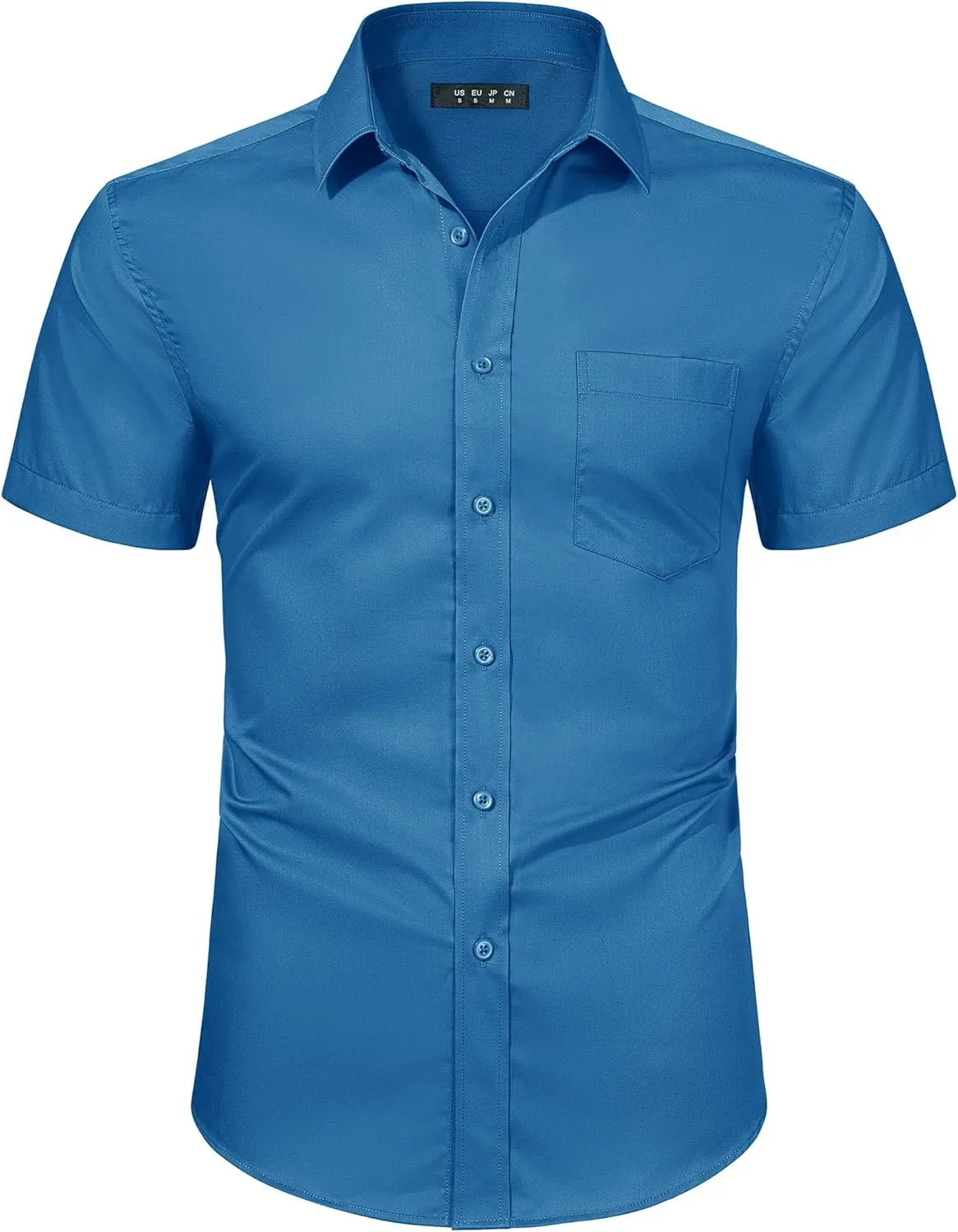 TACVASEN Men's Dress Shirts Button Up Short Sleeve with Chest Pocket Cotton Shirt for Summer Casual Regular Fit