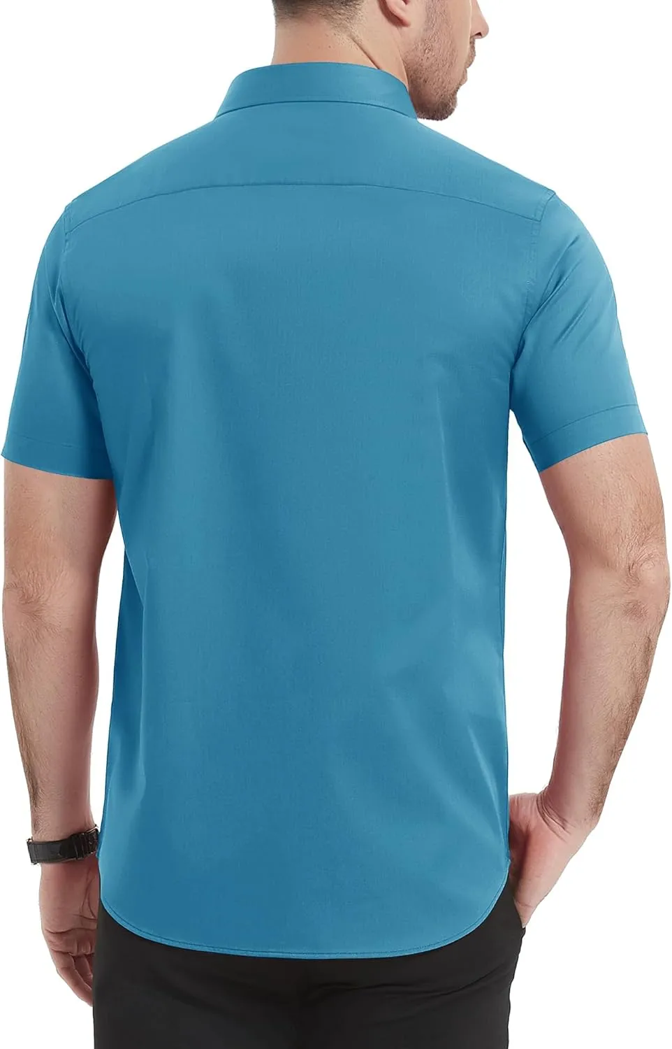 TACVASEN Men's Dress Shirts Button Up Short Sleeve with Chest Pocket Cotton Shirt for Summer Casual Regular Fit