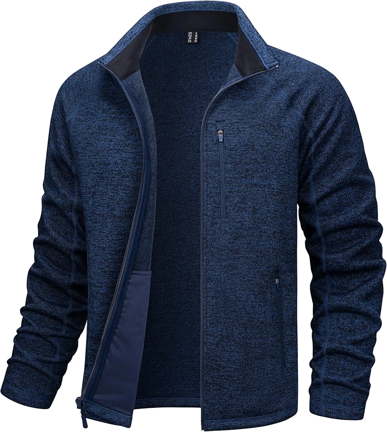 TACVASEN Men's Fleece Jackets Coats Lightweight Hiking Sweatshirts Full Zip Up Warm for Winter and Fall