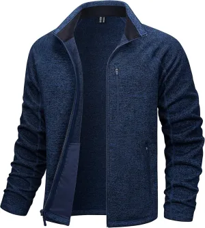 TACVASEN Men's Fleece Jackets Coats Lightweight Hiking Sweatshirts Full Zip Up Warm for Winter and Fall