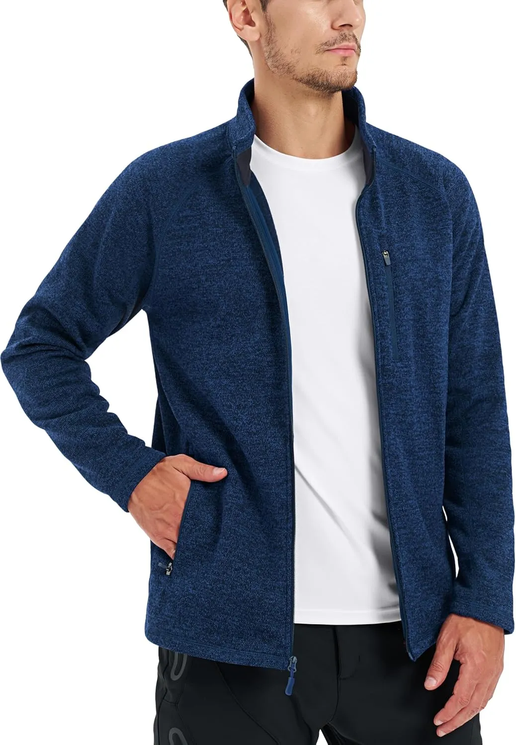 TACVASEN Men's Fleece Jackets Coats Lightweight Hiking Sweatshirts Full Zip Up Warm for Winter and Fall