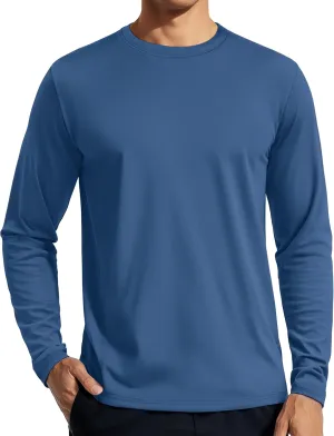 TACVASEN Men's Long Sleeve UPF 80  Shirts Sun Protection UV SPF Shirts Rash Guard Fishing Running Quick Dry Lightweight