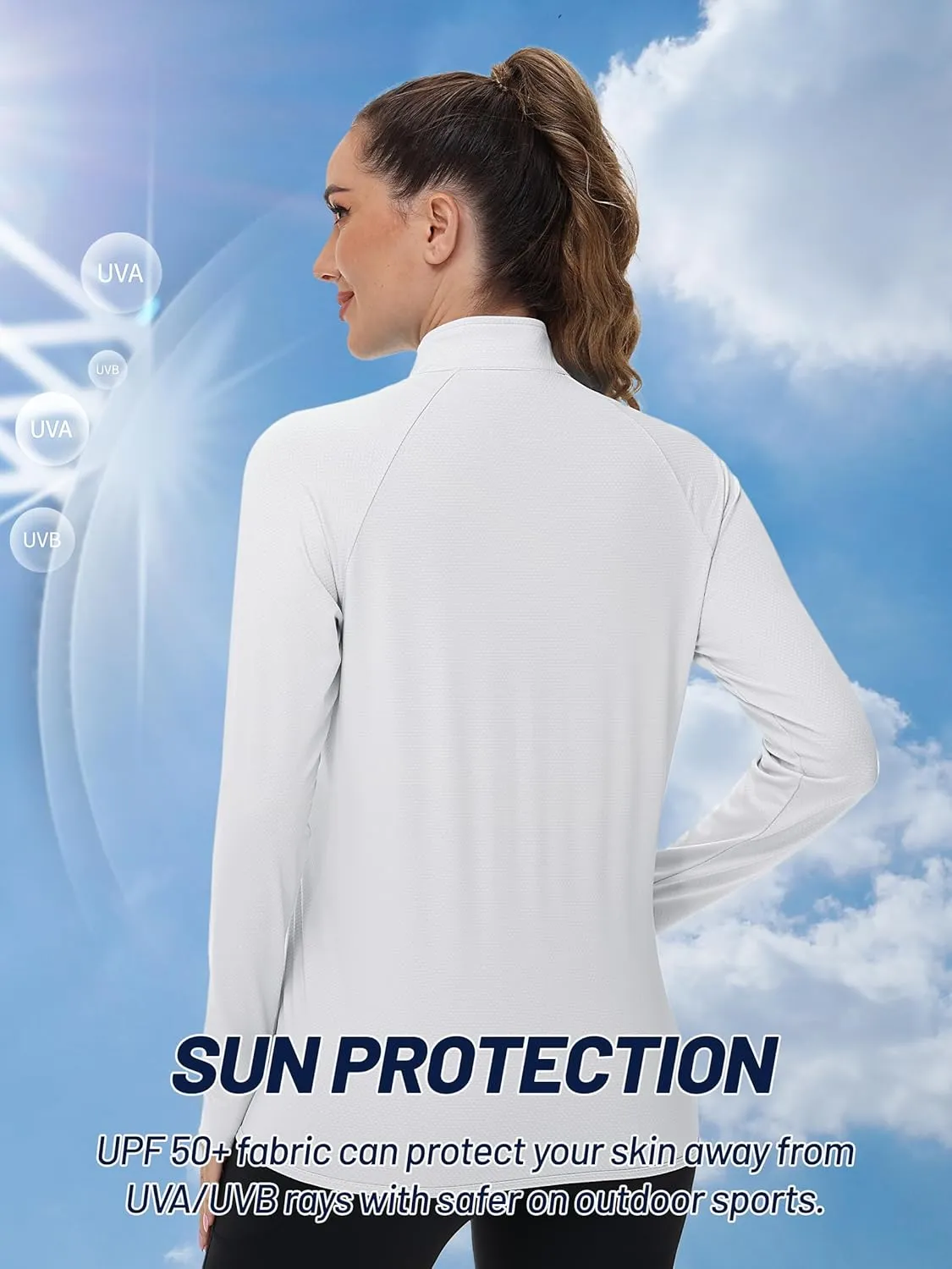 TACVASEN Women's Athletic Jackets Lightweight UV Protection Shirts Full Zip Workout Jacket UPF 50  Long Sleeve Sun Shirt