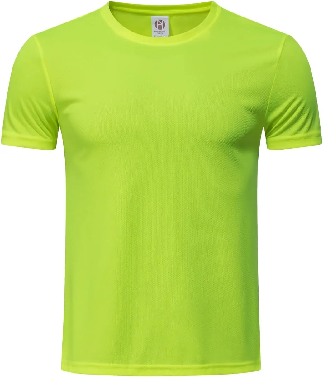 TanBridge 5 Pack Men's Athletic T Shirts Quick Dry Lightweight Short Sleeve Running Shirts for Running Workout Hiking Fishing
