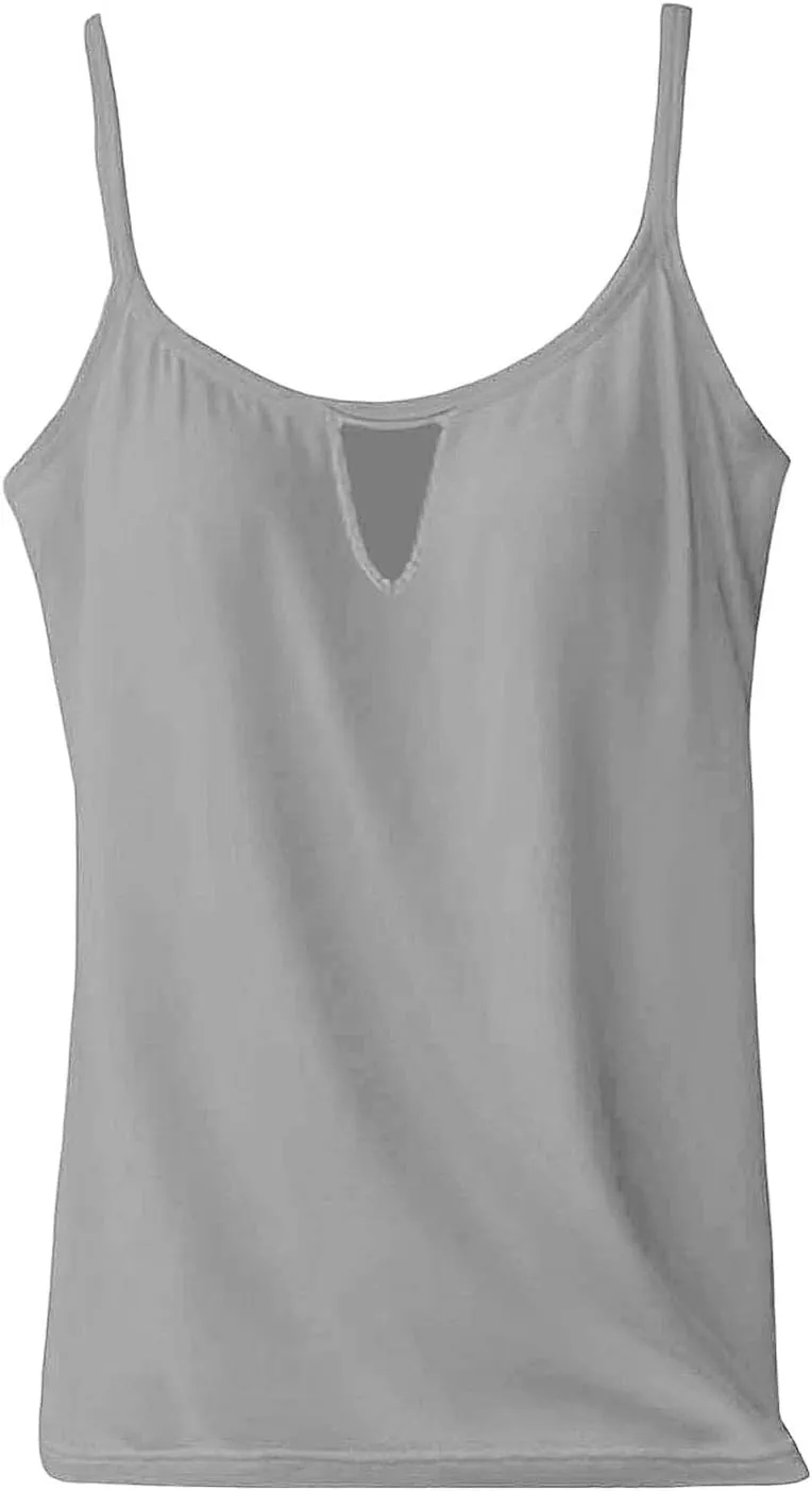 Tank Tops for Women with Built in Bra Casual Scoop Neck Sleeveless Tees Basic Workout Top Camisole Undershirts