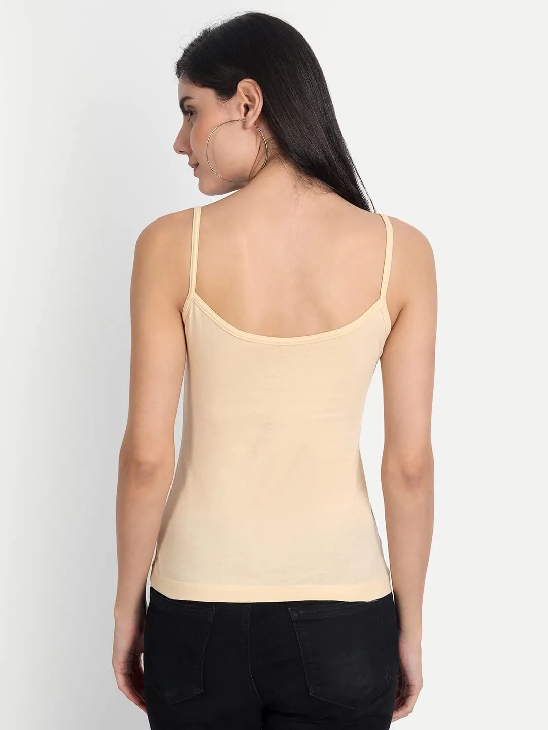 Tank Tops for Women's 3 Pack Cotton Spaghetti Strap Summer Camisole Scoop Neck Slim Fit Sleeveless | Size 3XL | White