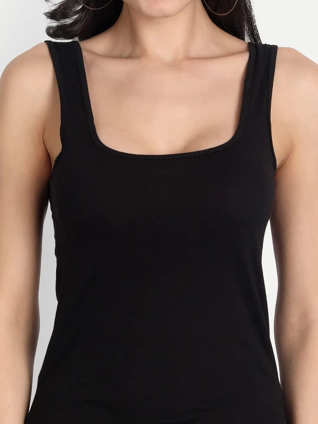 Tank Tops for Women's 3 Pack Cotton Spaghetti Strap Summer Camisole Scoop Neck Slim Fit Sleeveless