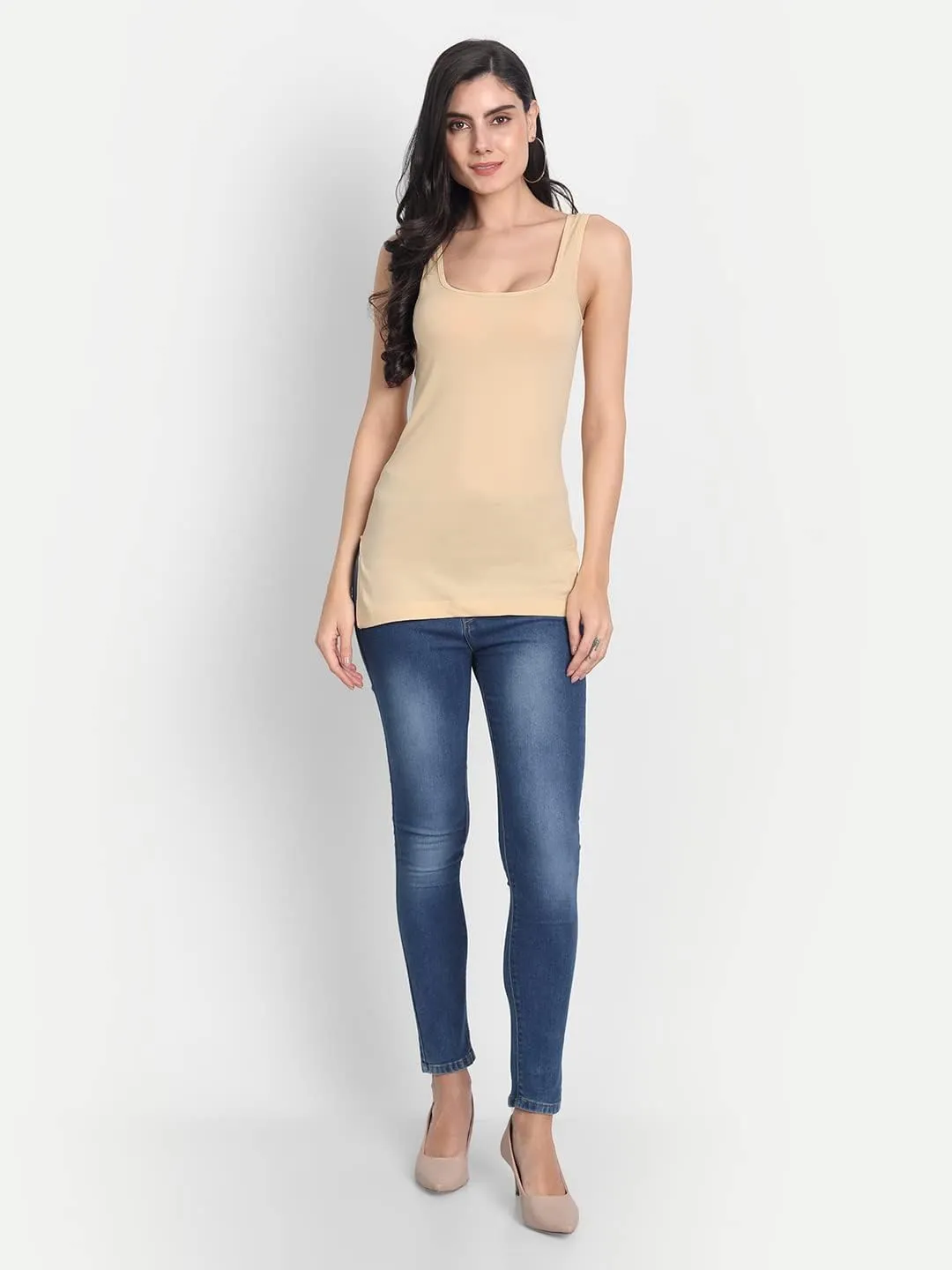 Tank Tops for Women's 3 Pack Cotton Spaghetti Strap Summer Camisole Scoop Neck Slim Fit Sleeveless