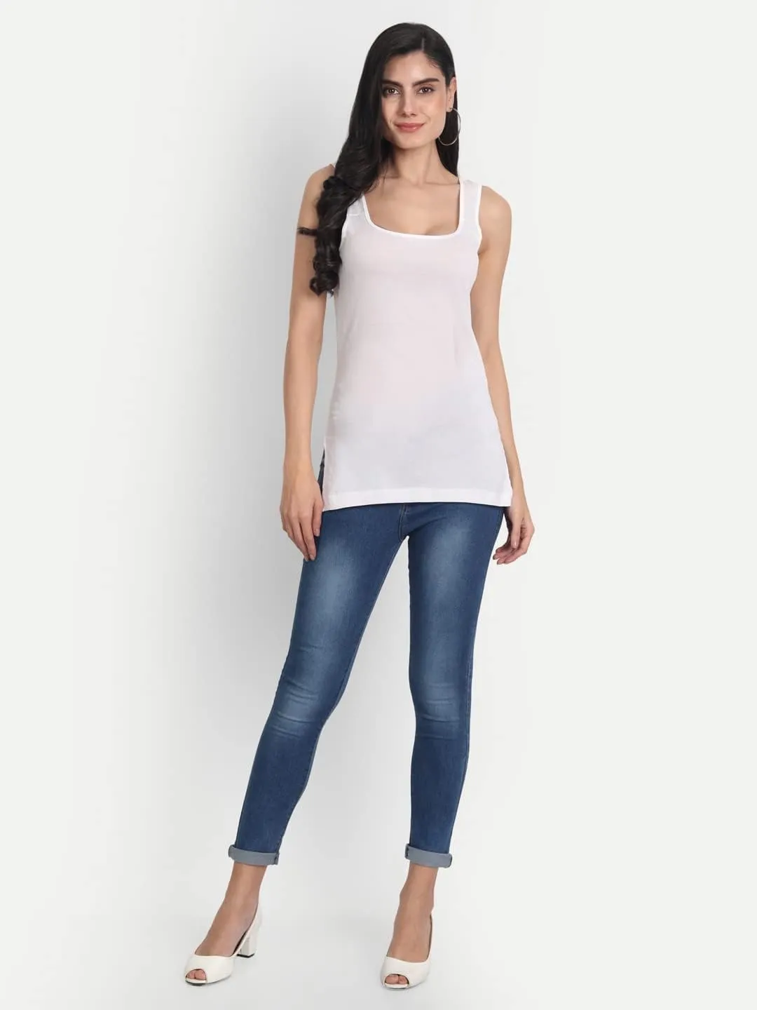 Tank Tops for Women's 3 Pack Cotton Spaghetti Strap Summer Camisole Scoop Neck Slim Fit Sleeveless