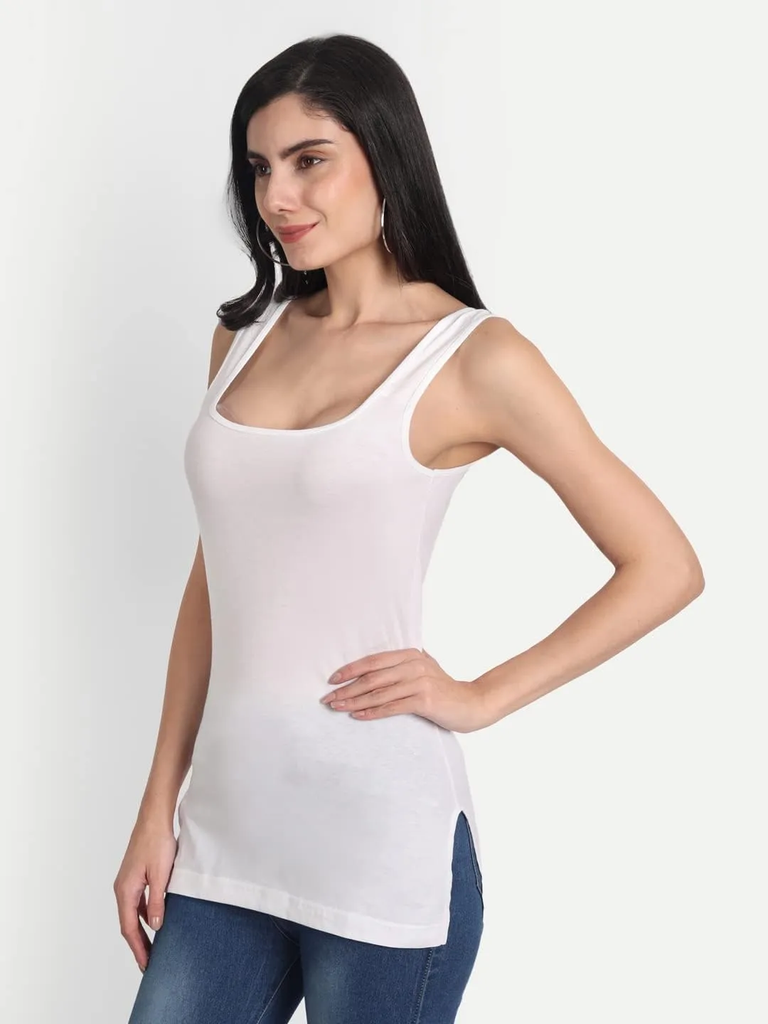Tank Tops for Women's 3 Pack Cotton Spaghetti Strap Summer Camisole Scoop Neck Slim Fit Sleeveless