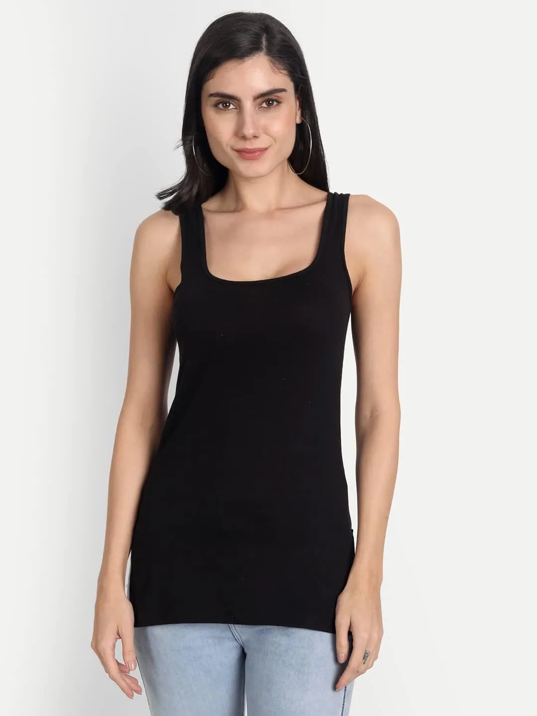 Tank Tops for Women's 3 Pack Cotton Spaghetti Strap Summer Camisole Scoop Neck Slim Fit Sleeveless