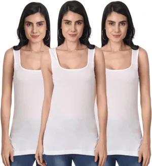 Tank Tops for Women's 3 Pack Cotton Spaghetti Strap Summer Camisole Scoop Neck Slim Fit Sleeveless