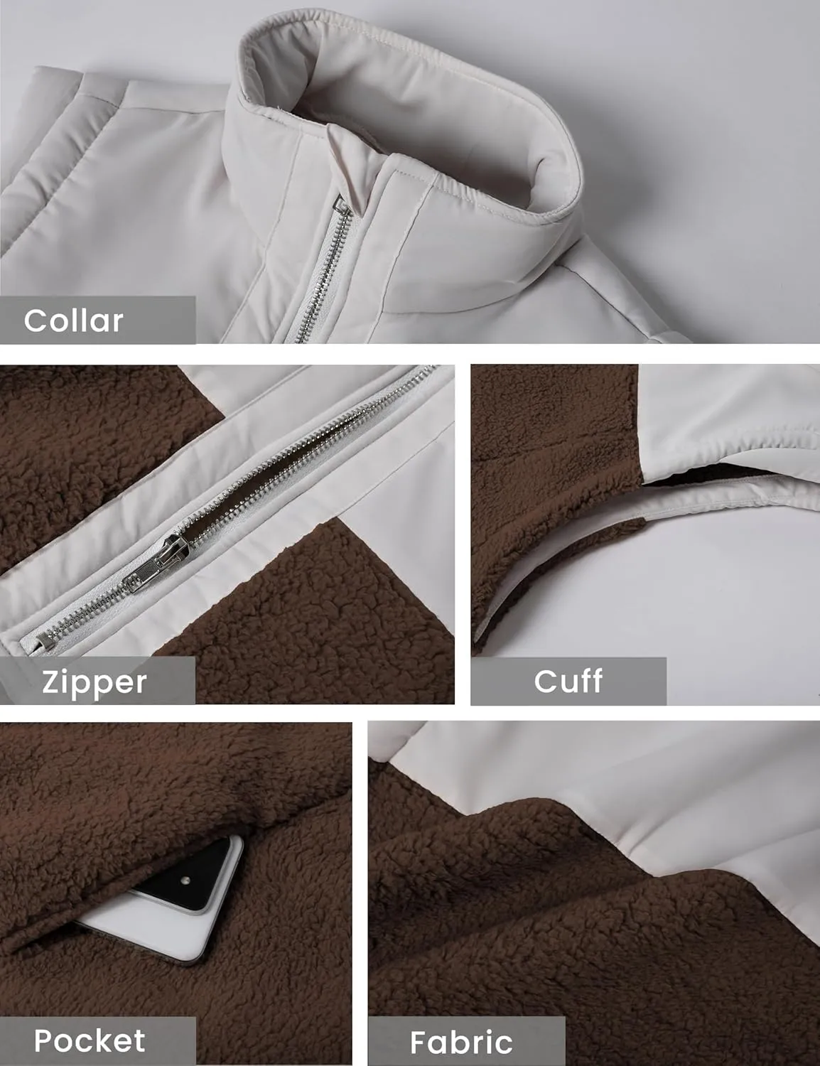 Tanming Womens Fuzzy Sherpa Fleece Vest Lightweight Cozy Sleeveless Gilet Half Zip Pullover Waistcoat with Pocket