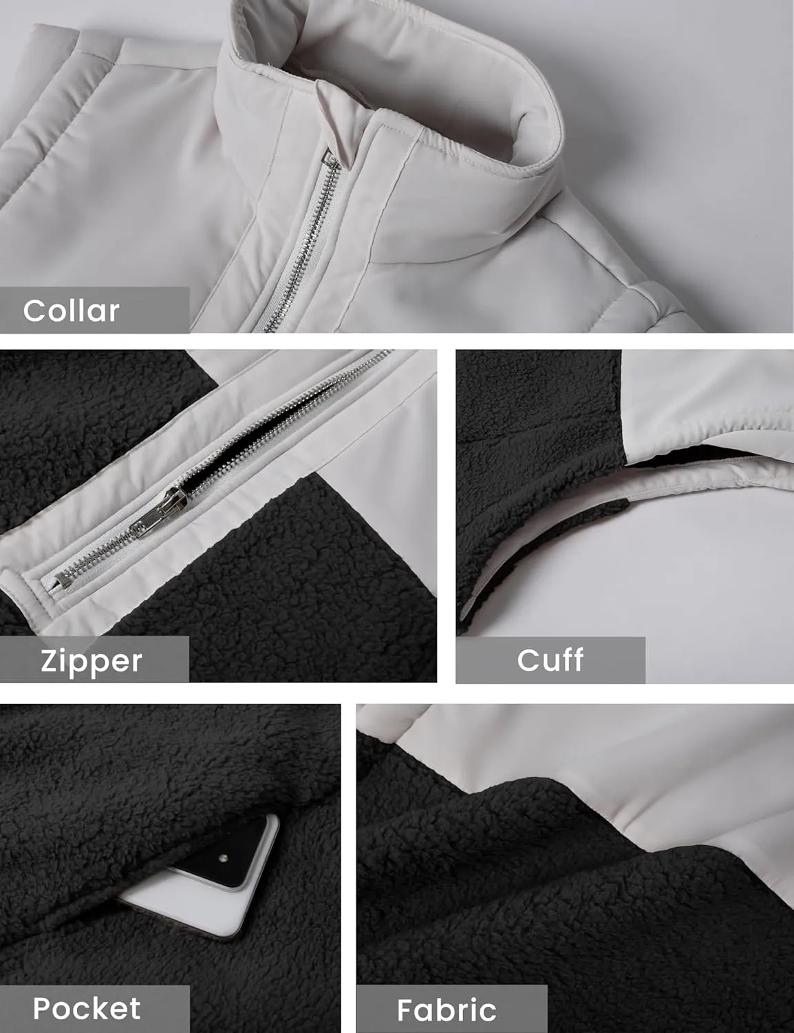 Tanming Womens Fuzzy Sherpa Fleece Vest Lightweight Cozy Sleeveless Gilet Half Zip Pullover Waistcoat with Pocket