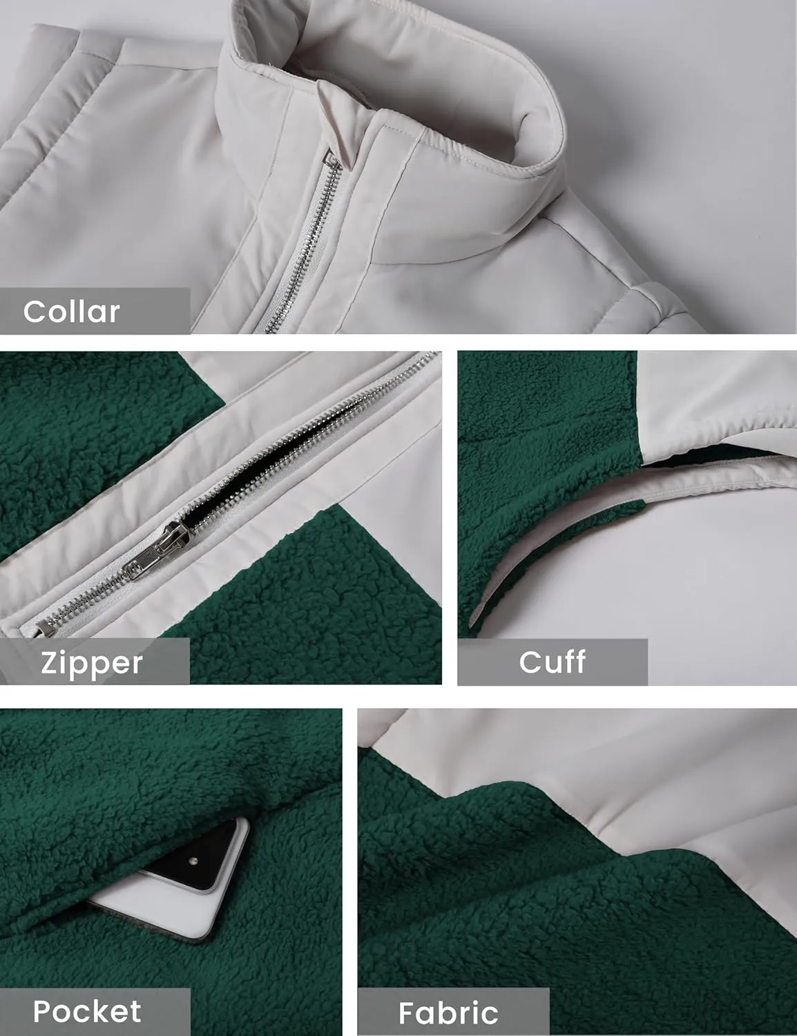 Tanming Womens Fuzzy Sherpa Fleece Vest Lightweight Cozy Sleeveless Gilet Half Zip Pullover Waistcoat with Pocket